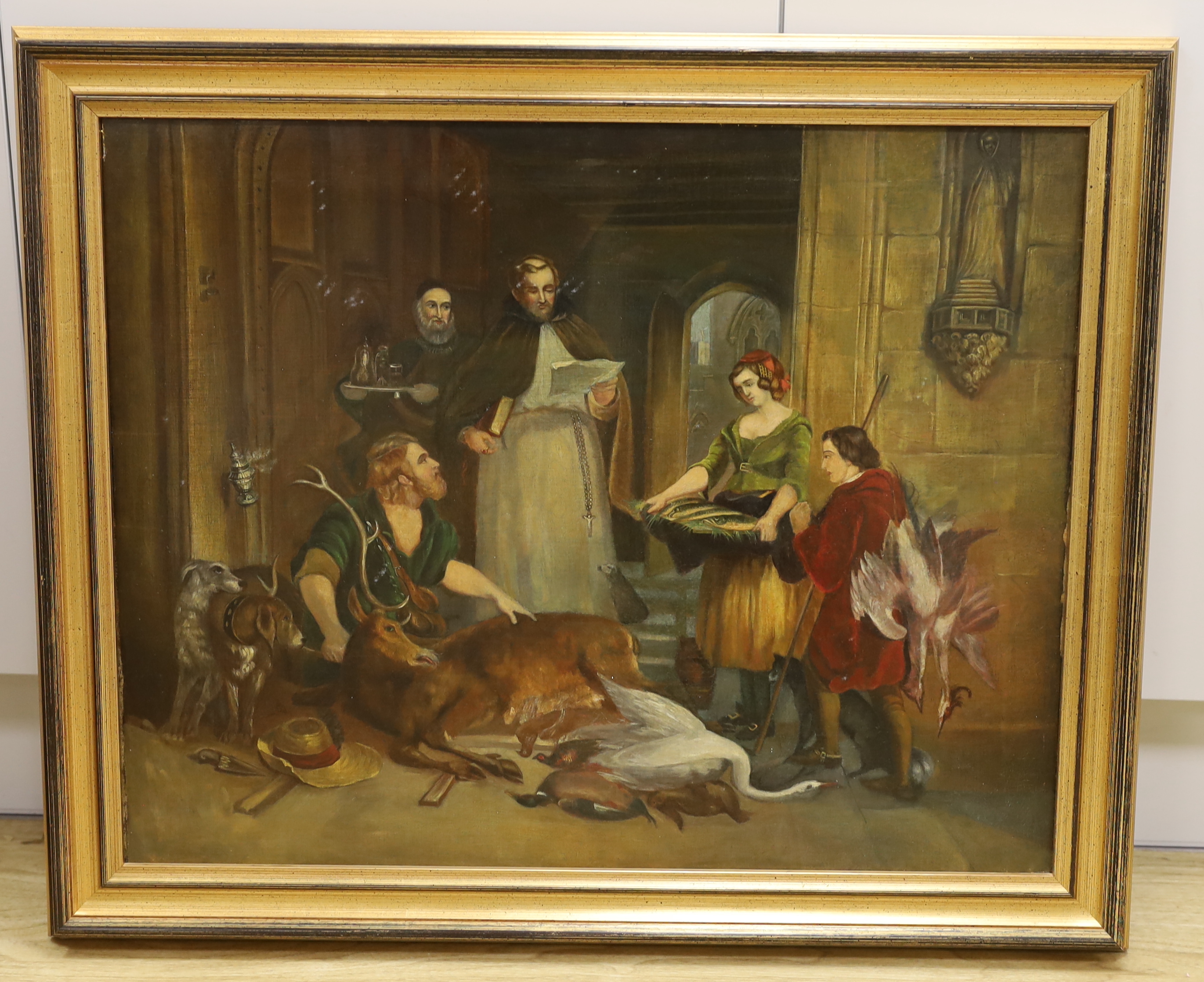Victorian School, oil on canvas, 'After the stag hunt'